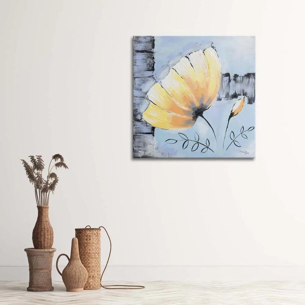 Gario Vászonkép Virág, balra egy kehely, balra egy kehely. Méret: 40 x 40 cm