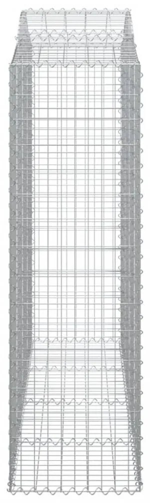 vidaXL 5 db íves horganyzott vas gabion kosár 200x50x160/180 cm