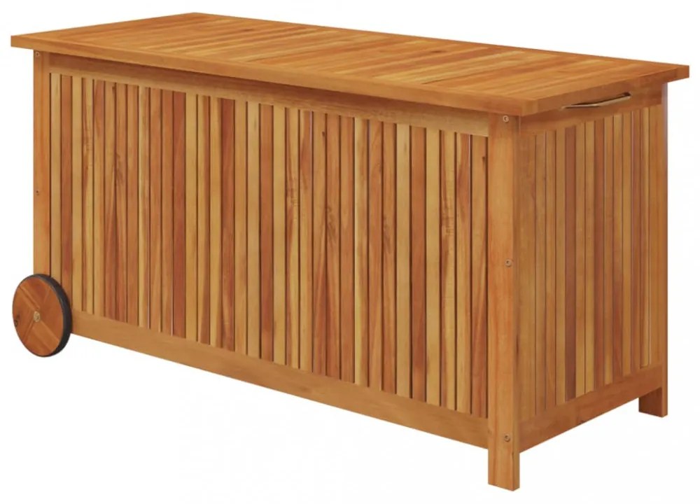 tömör akácfa kerti tárolóláda kerekekkel 113 x 50 x 58 cm