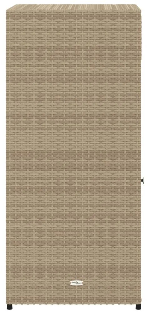 bézs polyrattan kerti tárolószekrény 55 x 55 x 111 cm