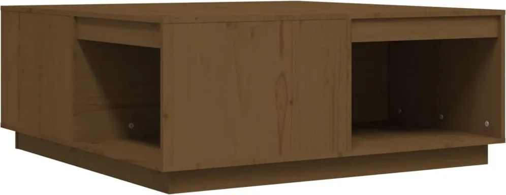 vidaXL mézbarna tömör fenyőfa dohányzóasztal 100 x 101 x 40,5 cm
