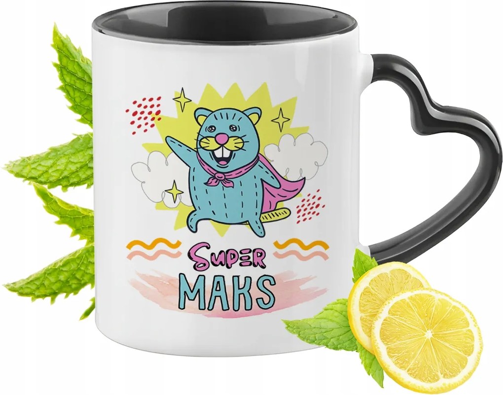 Fekete Bögre Szív Alakú Füllel Maxnak Ideális Ajándék