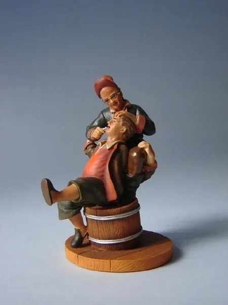 Parastone Figura Fogorvos és beteg "Extrakció" Van Heemskerck szerint