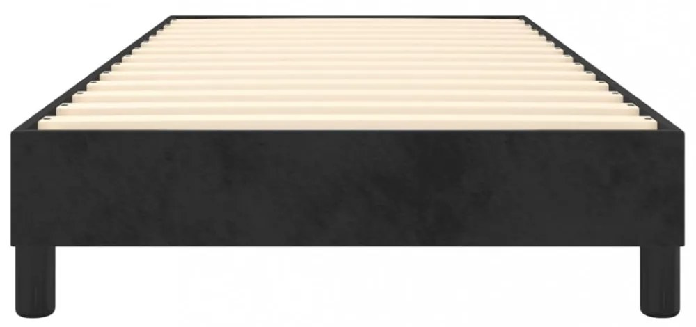 fekete bársony ágykeret matrac nélkül 100x200 cm