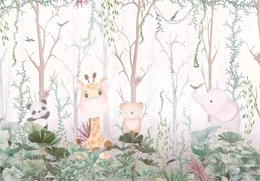 Fotótapéta Állatok az erdőben vinil 416x290 gyerekeknek a szobába +ragasztó