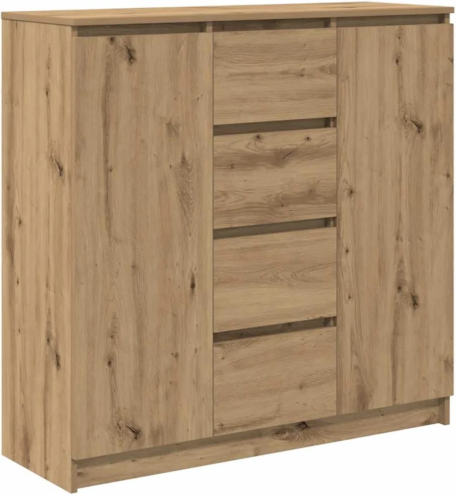 vidaXL kézműves tölgy szerelt fa tálalószekrény fiókos 100,5x35x98,5cm