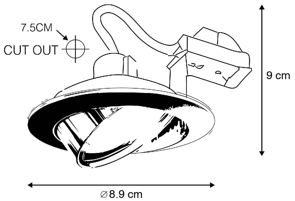 12 darabos beépíthető spotlámpa készlet fekete dönthető - Cisco