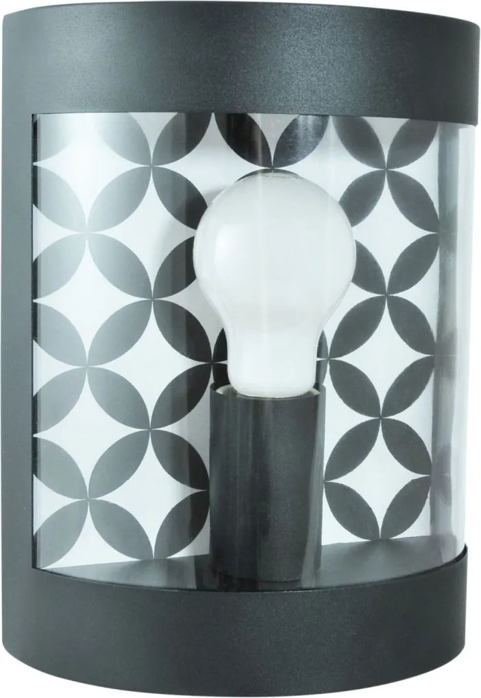 POLUX 312365 MURET Modern Kültéri Fali Lámpa Matt Fekete E27 IP44