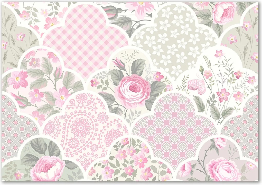 Üveg falpanel Rózsák és díszek Ragasztó Ingyenes