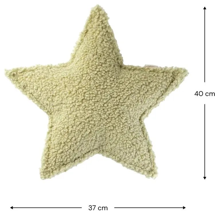 Zöld buklé párna gyerek kanapéhoz Star – Wigiwama