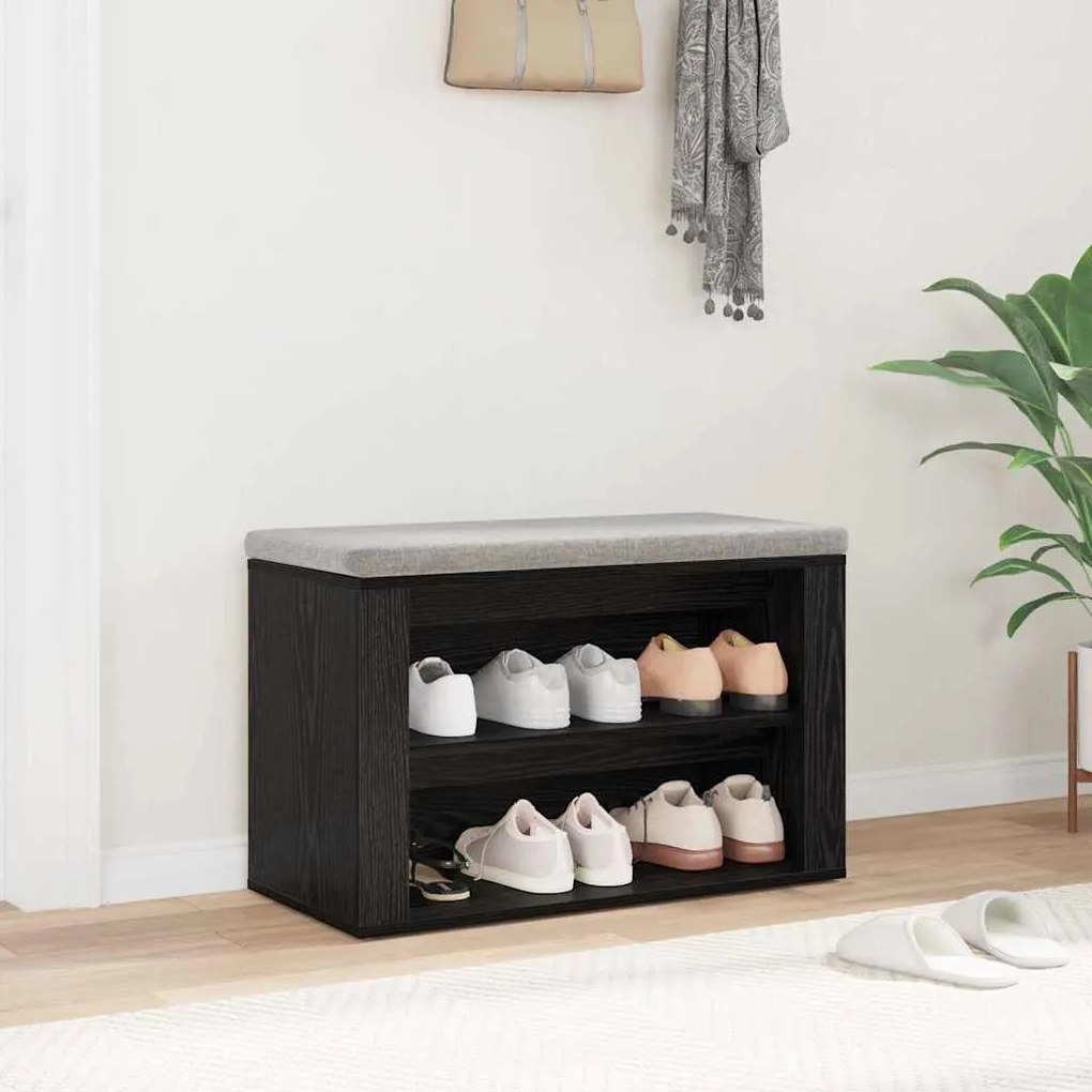 Cipőtartó polcokkal Musta tammi 75 x 35 x 45 cm Faanyag