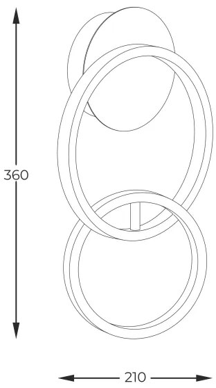 Zuma Line 20002W-GD - LED fali lámpa RANDO LED/18W/230V 3000/4000/6000K