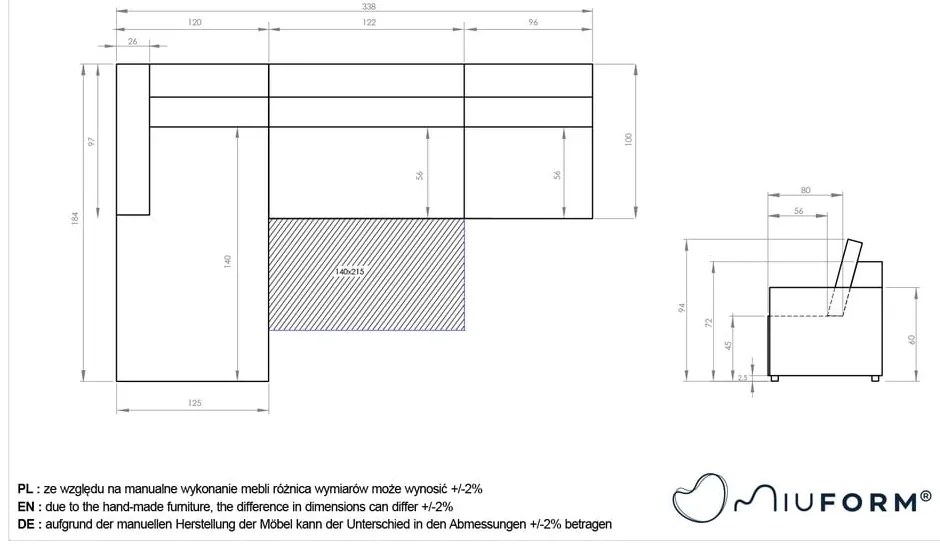 Világosbarna kinyitható tárolóhelyes moduláris sarokkanapé (bal oldali) Lulu – Miuform