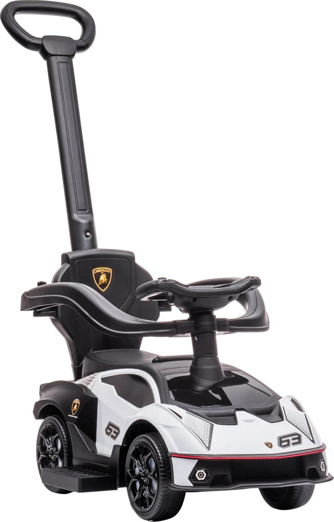 AIYAPLAY 2 az 1-ben Lamborghini Essenza SCV12 Tolható Autó Gyerekeknek 12-36 Hónap Walker Tolóka Hangszórral, Levehető Tolófogantyúval és Biztonsági O
