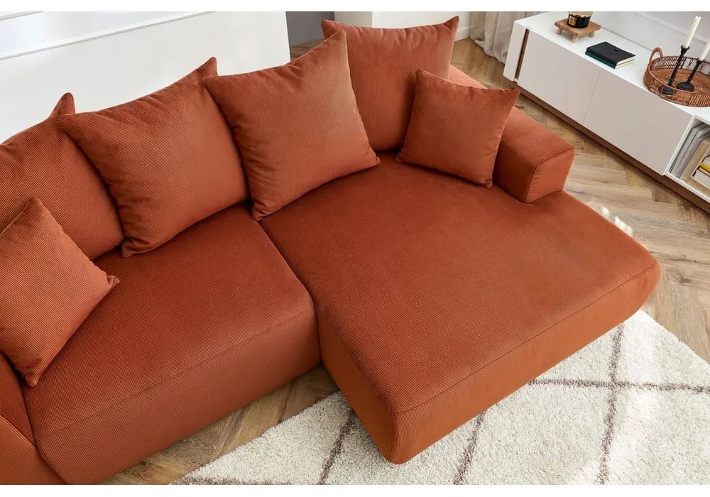 Narancssárga bársony sarokkanapé Enjoy – Bobochic Paris