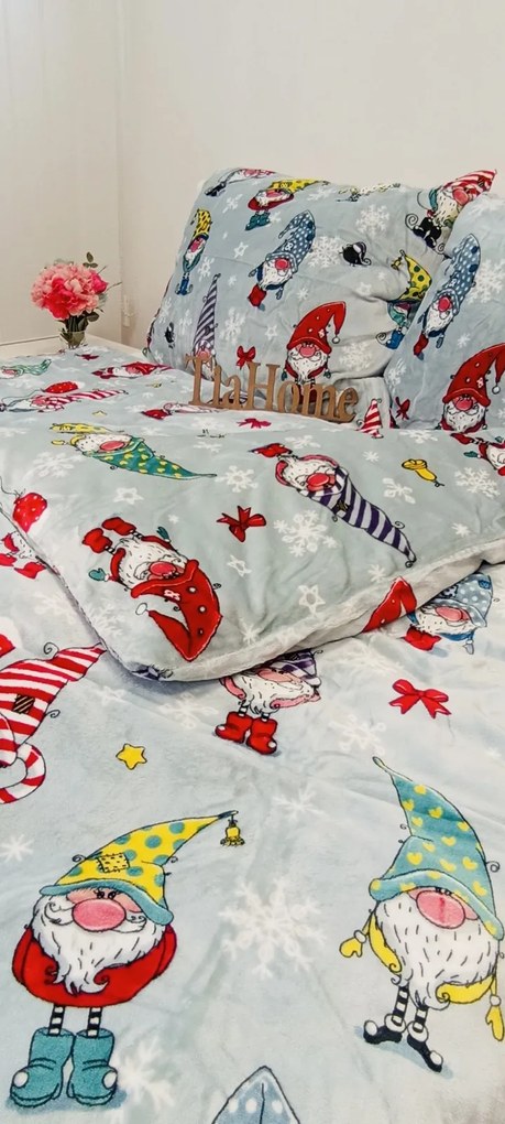 Karácsonyi Manók mikroplüss ágyneműhuzat 200x140cm+90x70cm TiaHome