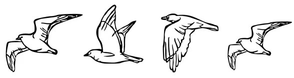 4 db fali madár dekoráció, fém