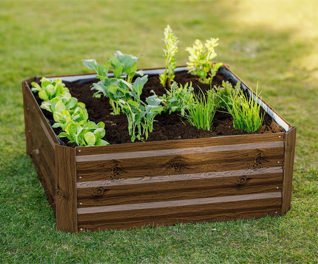 Magasított virágágy, barna, acél, NONKY TYP 3