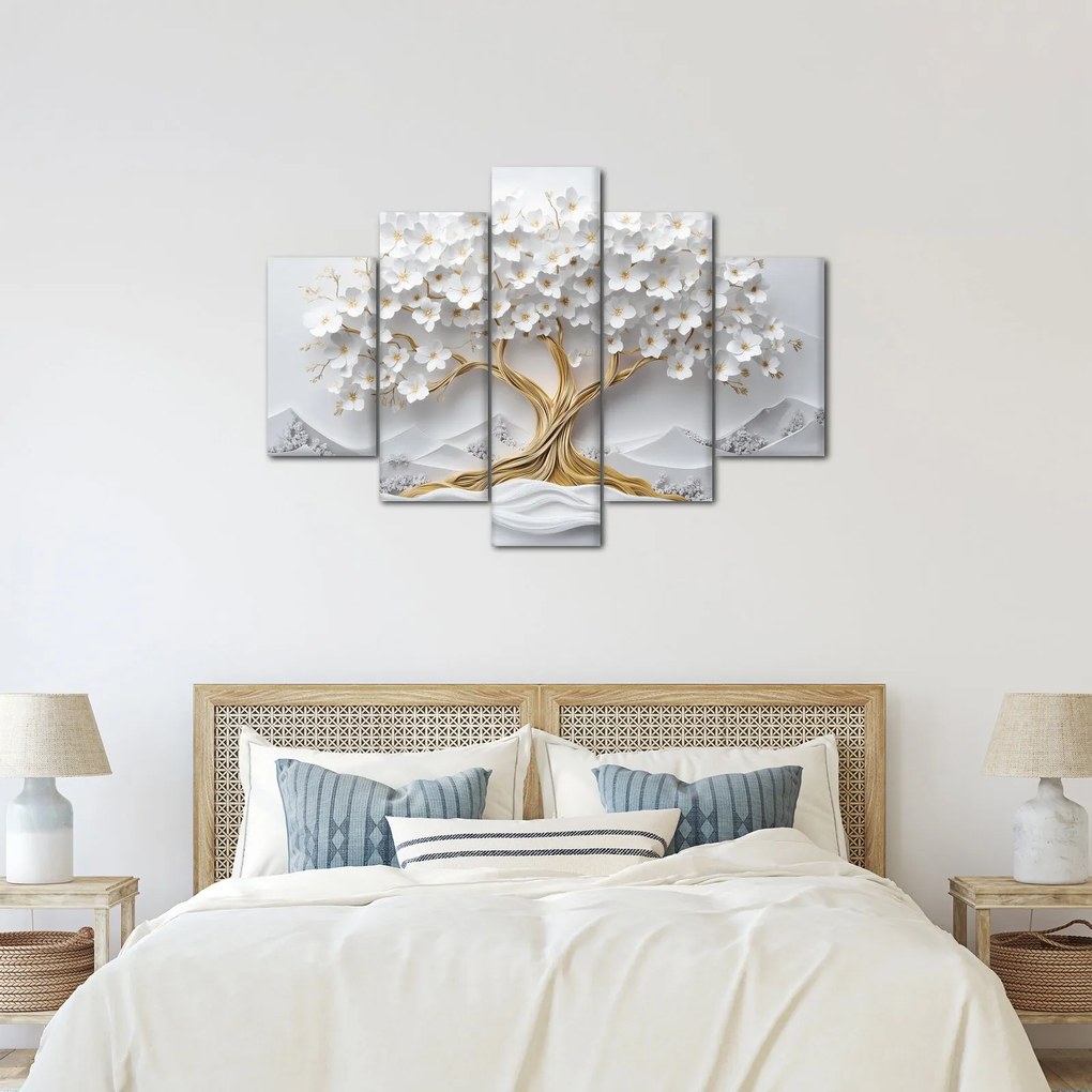 Kép – 3D elegáns életfa virágokkal (150x105 cm)