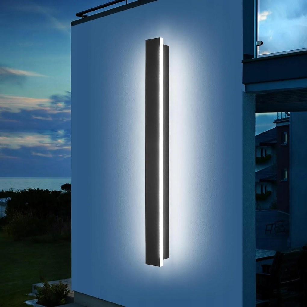 Led Fali lámpa Homlokzati lámpa IP65 beltéri/kültéri fekete 60CM
