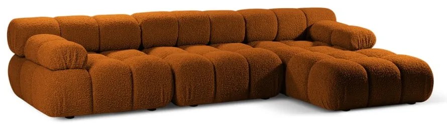 Narancssárga buklé moduláris sarokkanapé (jobb oldali) Bellis – Micadoni Home
