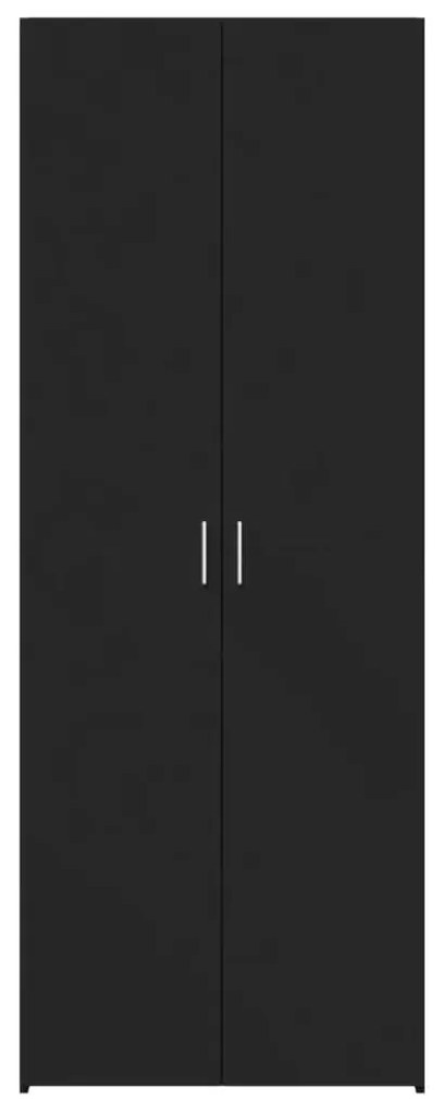 fekete szerelt fa magasszekrény 80 x 42,5 x 185 cm