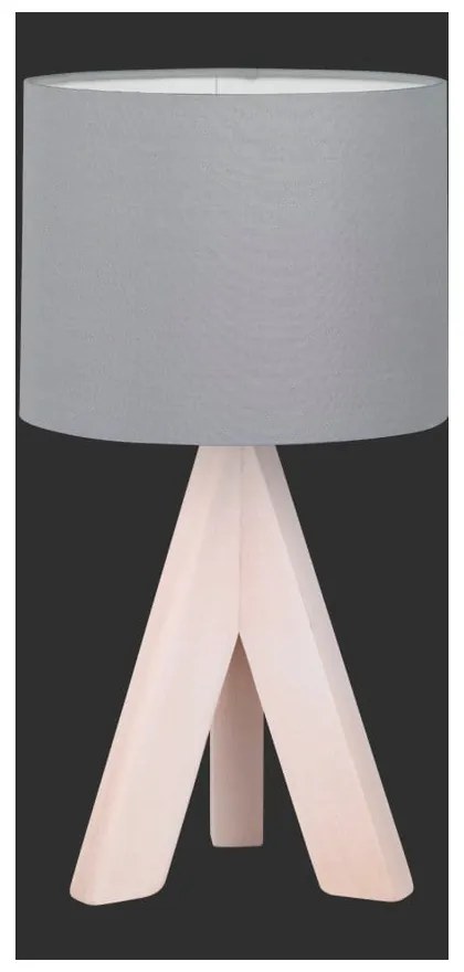 Ging szürke fa-szövet asztali lámpa, magasság 31 cm - Trio