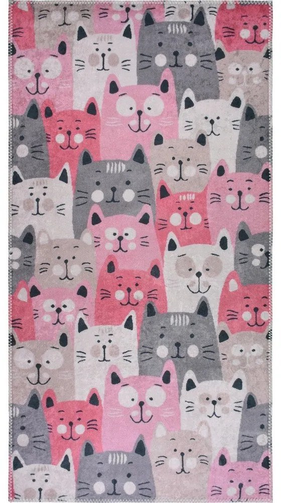 Rózsaszín gyerek szőnyeg 80x150 cm Silly Cats – Vitaus