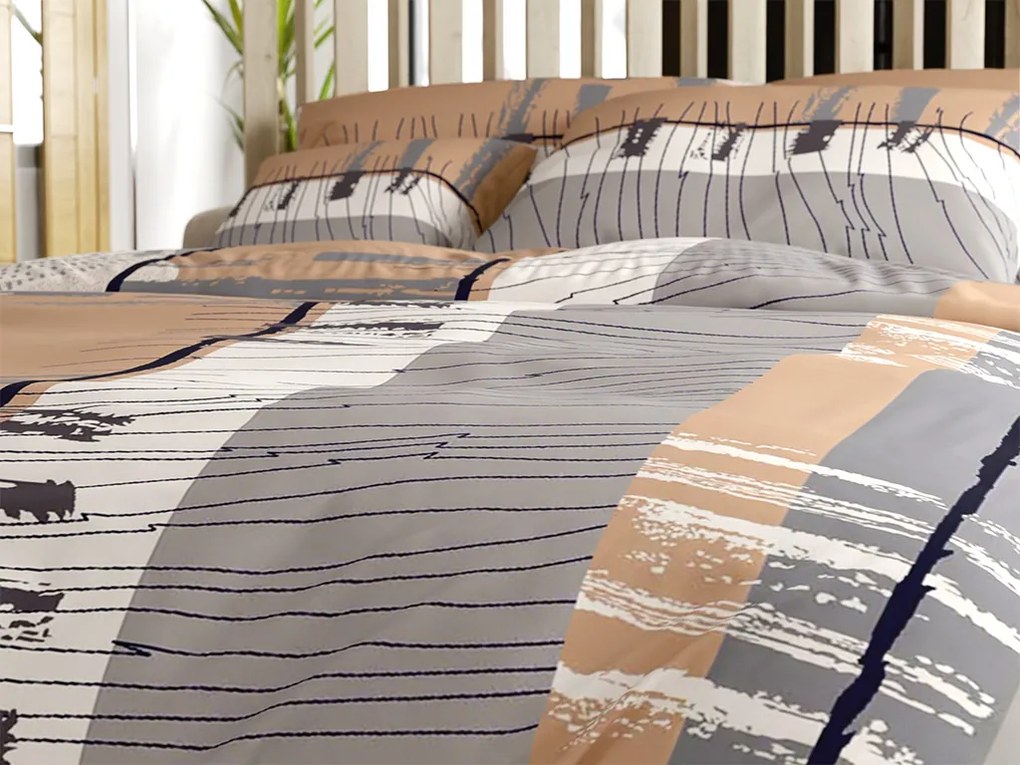 Pamut ágyneműhuzat PINIA szürke Ágyneműhuzat mérete: 70 x 90 cm | 140 x 220 cm