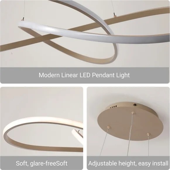 Brilagi - LED, dimmelhető kábelen függesztett csillár INFINITY LED/80W/230V 80x80 cm bézs + távirányító