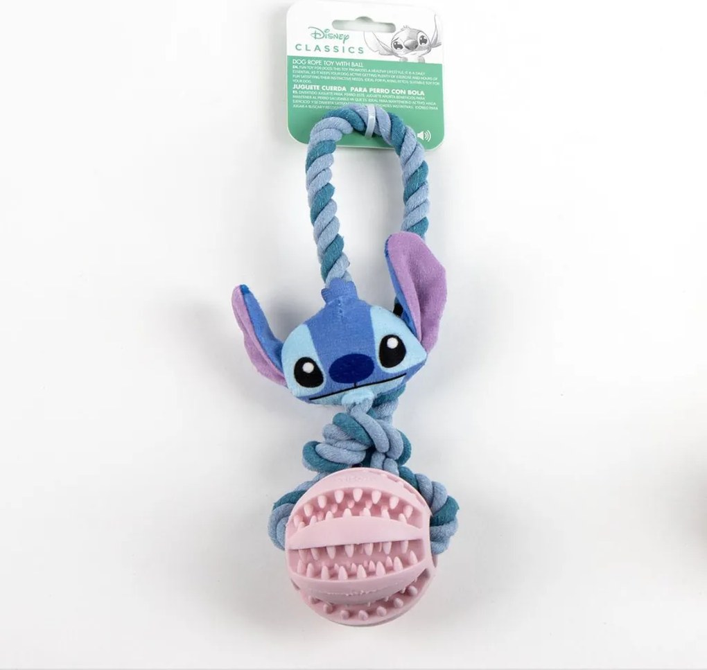 Disney Lilo és Stitch, A csillagkutya Alien kötél kutyajáték TPR labdával 24 cm
