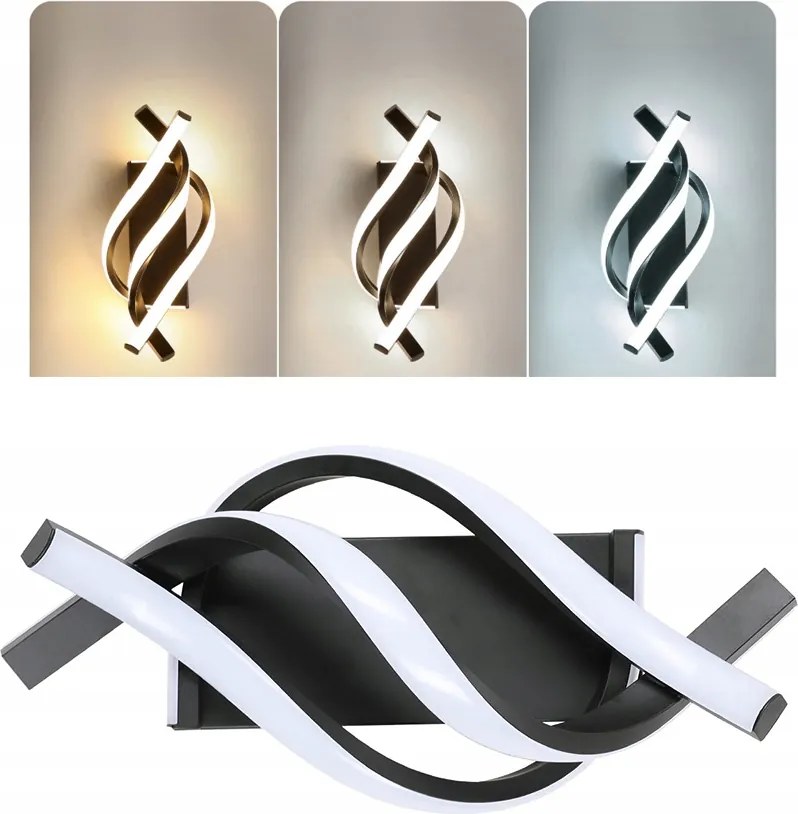 Modern beltéri Led fali lámpa 22W 2500 LM, előszoba, nappali, fekete