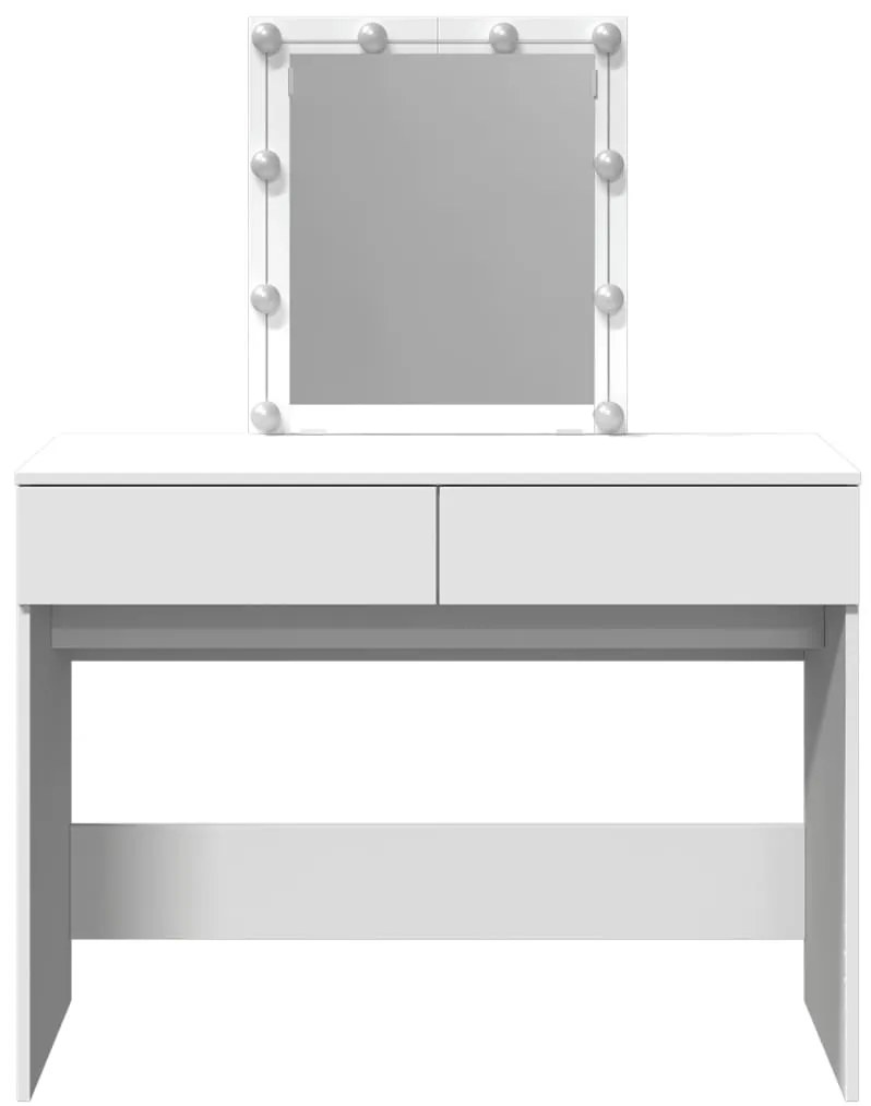 fehér fésülködőasztal LED-del 100 x 40 x 130 cm
