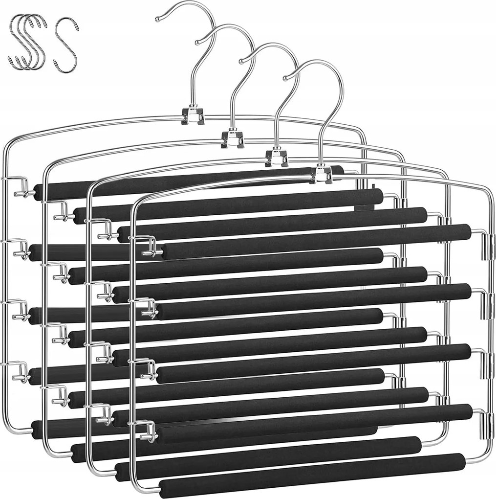 Nadrágakasztók, fém 4 db-os szett.