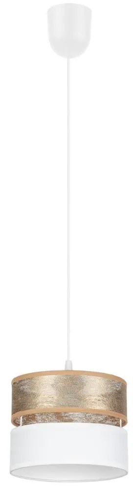 Csillár zsinóron LIMA 1xE27/60W/230V arany/fehér