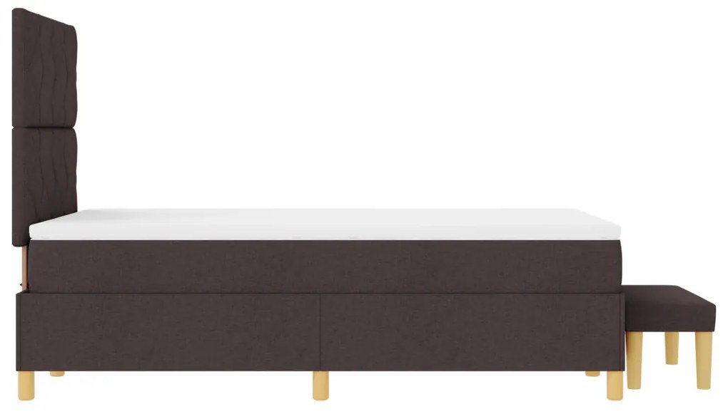 Ágytámla matraccal és pad Dark Brown 120x200 cm Szövet
