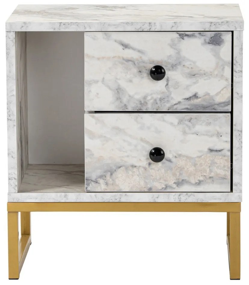 Éjjelis szekrény Glimmer Fressia Marble Gold