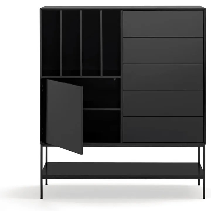 Fekete szekrény 120x140x45 cm Platt – Teulat