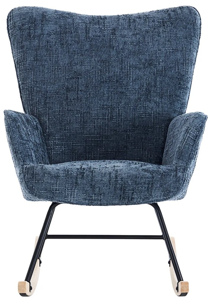 Hintaszék, relaxációs szék kordbársony kárpitozással, sötét szürke