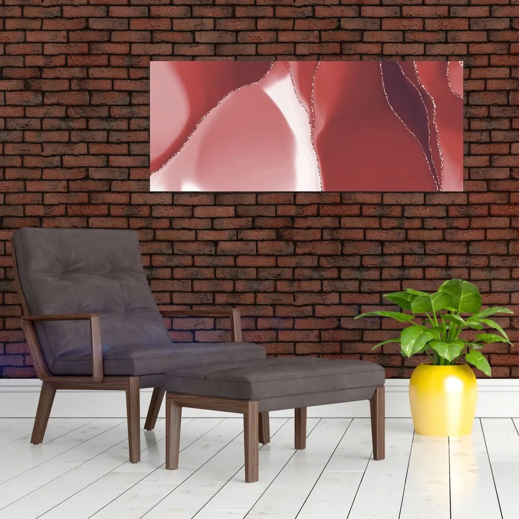 Kép - Piros absztrakt virág N⁰3 (120x50 cm)