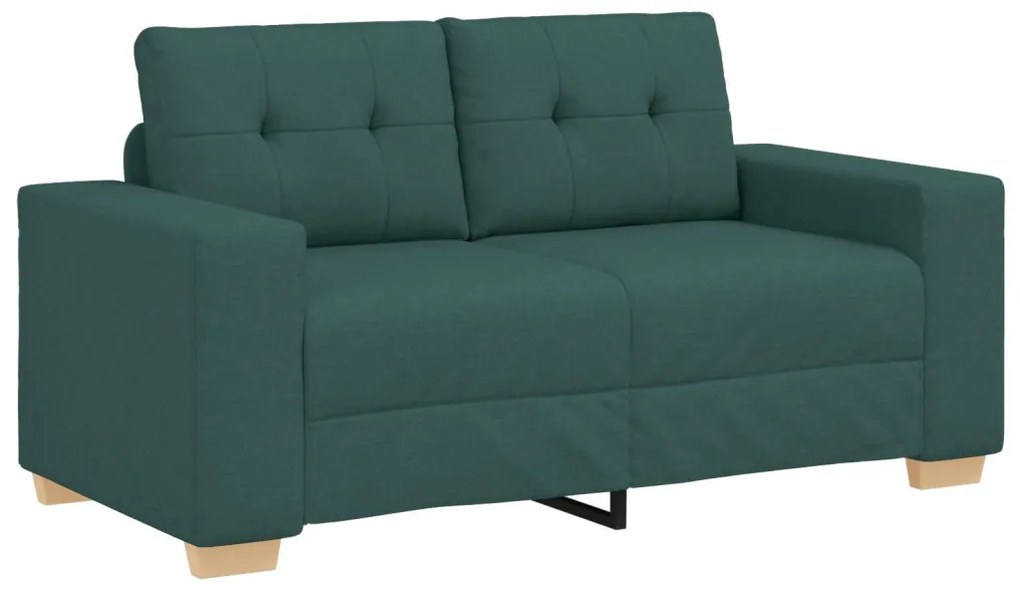 3-Darabos Sofa Szett Párnákkal - Sötét Zöld Szövet