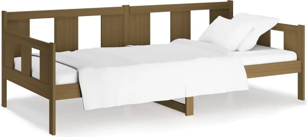 vidaXL mézbarna tömör fenyőfa kanapéágy 90x200 cm