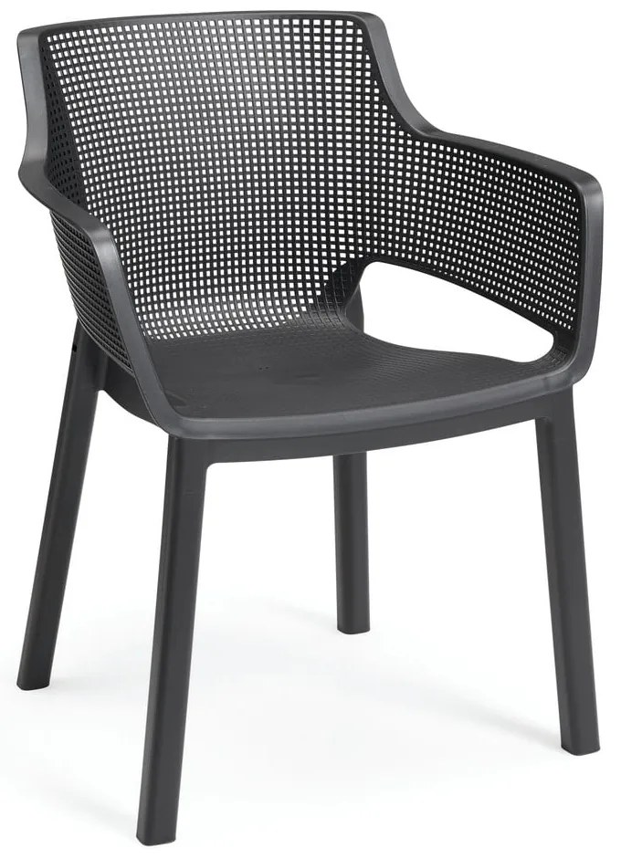 Sötétszürke műanyag kerti szék Elisa – Keter