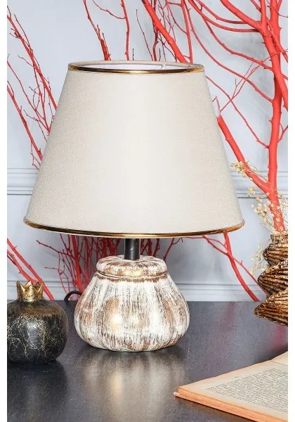 RAMZES asztali lámpa 1xE27/40W/230V krémszínű/arany