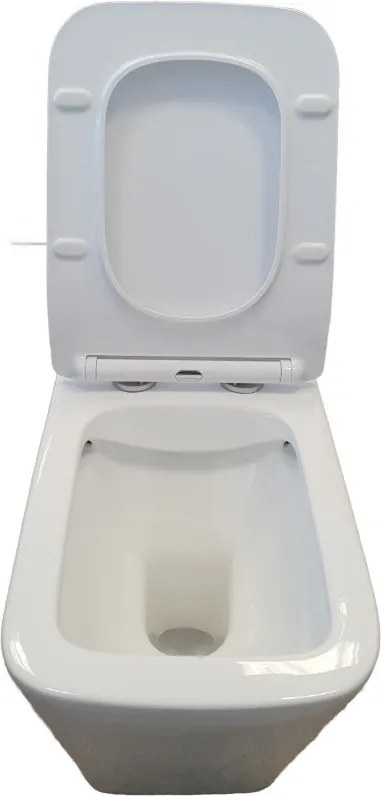 Eros ES QUADRO padlón álló WC - ülőkével komplett - perem nélküli öblítés - alsó / hátsó kifolyású
