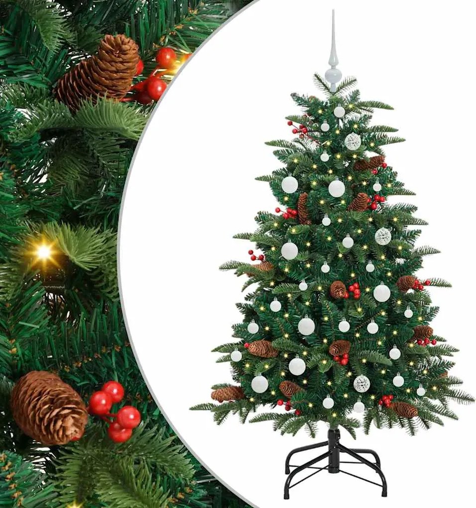vidaXL Mű karácsonyfa 150 LED-del Zöld 150 cm PVC és Fém és Műanyag