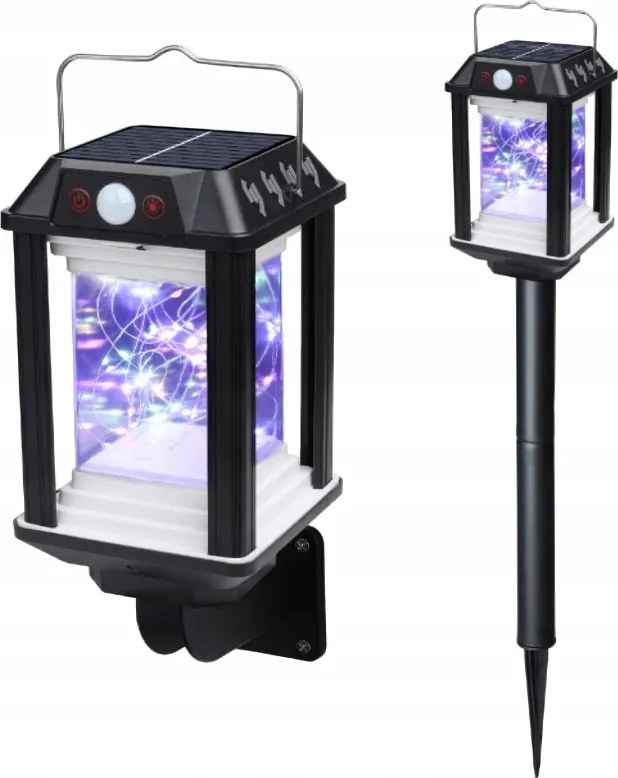 Napelemes Lámpa Fáklya Beszúrható Fali Tartó 57CM Színes Mozgásérzékelő