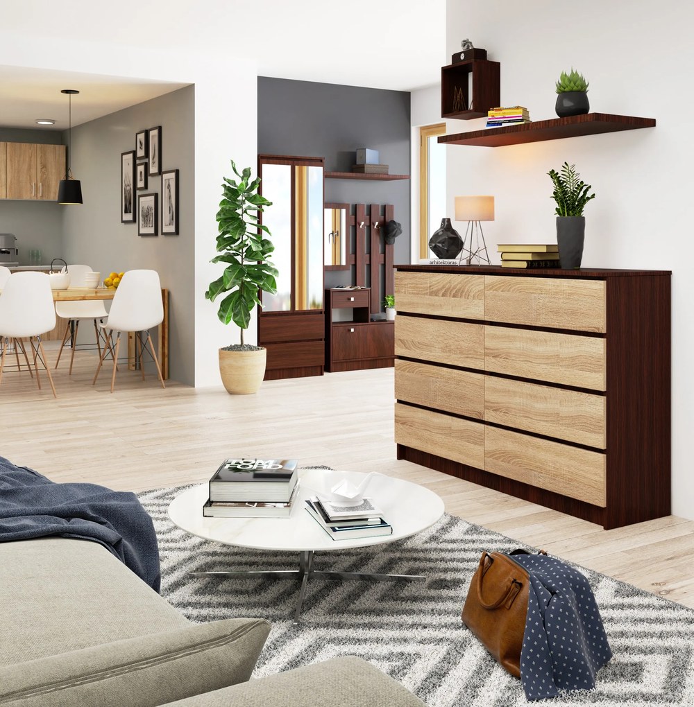 Komód Keanu III (wenge + szonoma tölgy). Akció -15%. 1069386