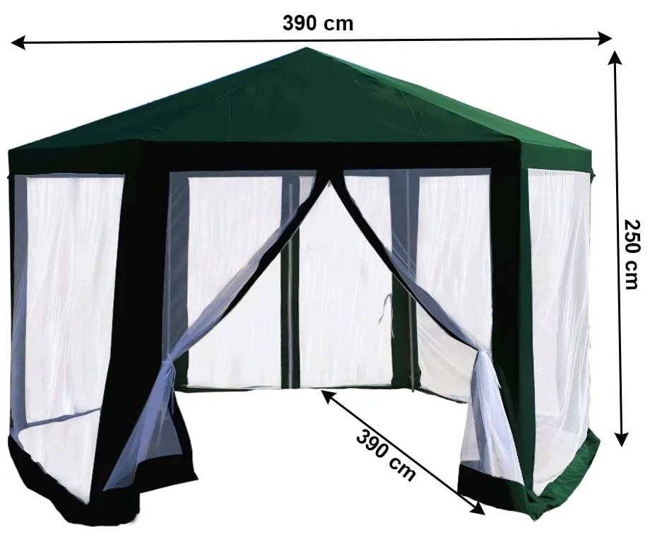 Kerti pavilon Rhoda (zöld + fehér). 1034236