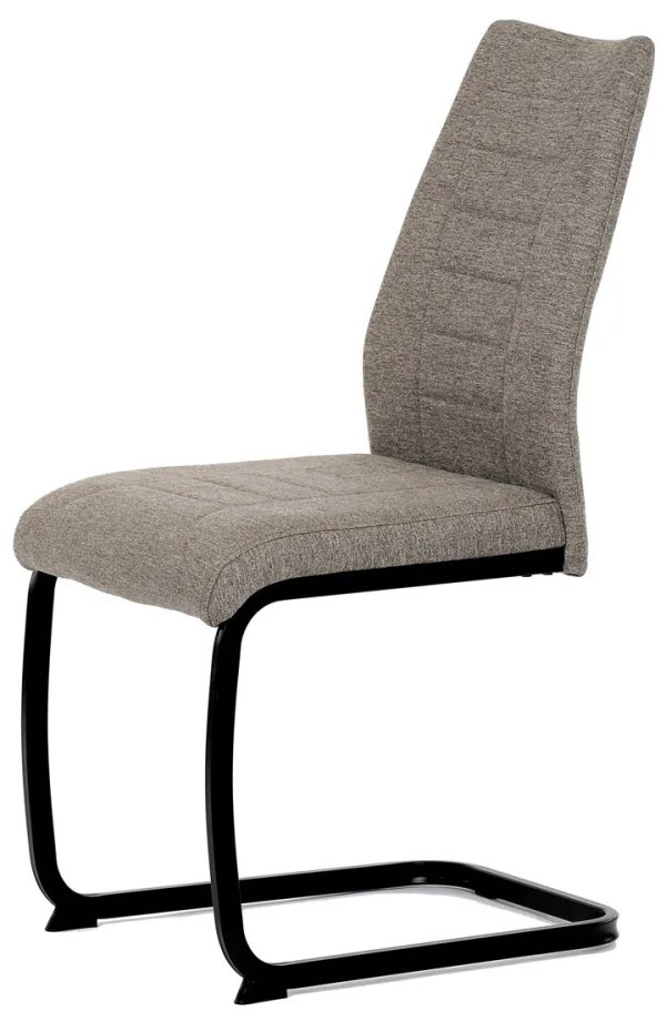 Scaun din material textil maro, cu bază de sanie. DCL-438